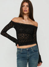 Mochapella Off The Shoulder Top Black