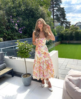 House Of CB Elia Ivory Floral Midi Sundress