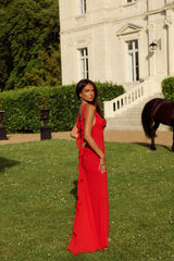 Pop Of Drama Maxi Dress Red
