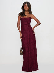 Celena Maxi Dress Burgundy Burnout Petite
