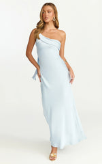 One Shoulder Slip Dress in Pale Blue