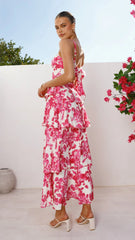 Odilia Maxi Dress - Pink/White Floral