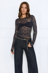 Midnight Long Sleeve Top Jet Black