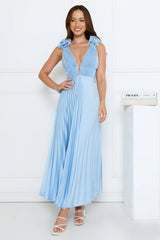 Something Special Satin Midi Dress Blue