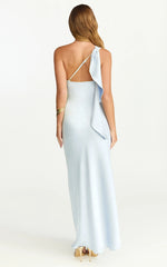 One Shoulder Slip Dress in Pale Blue