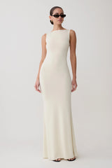Tarna Sleeveless Slinky Maxi Dress - Bone