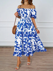 Robe à motifs floraux midi bohème