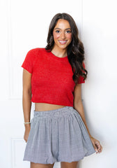Checker Bubble Skirt Black