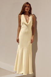 GABRIELLA COWL MAXI DRESS - LEMON