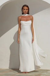 MADELEINE STRAPLESS MAXI DRESS - PEARL