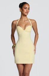 Cassia Mini Dress - Lemon