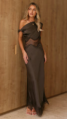Bella Lace Maxi Dress - Espresso