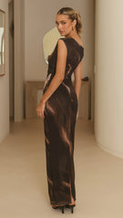 Lilah Sheer Maxi Dress - Cocoa Ochre