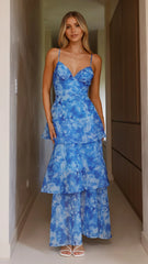 Kelli Maxi Dress - Blue Floral