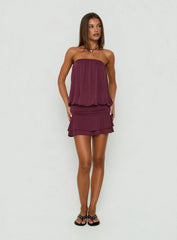 Olidia Strapless Mini Dress Plum