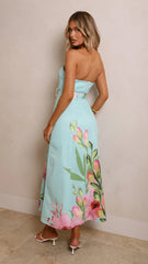 Clove Midi Dress - Blue/Pink Floral