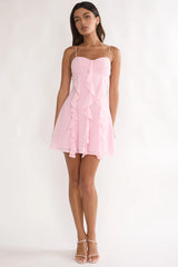 Katalia Ruffle Mini Dress Blush