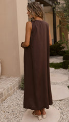 Aliah Maxi Dress - Chocolate