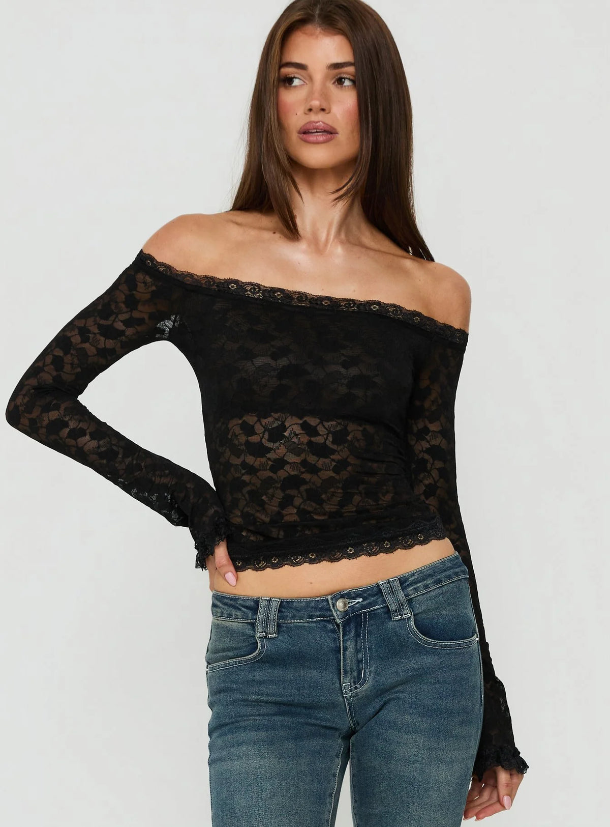Mochapella Off The Shoulder Top Black