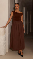 Immy Midi Dress - Brown