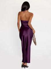 Fireproof Halter Maxi Dress Plum