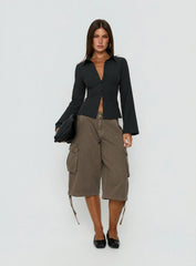 Anni Pinstripe Shirt Black