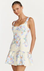 Balconette Bodice Drop Waist Dress in Astra Posey Floral Print