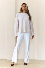 Detailed Back Knit Sweater Oatmeal