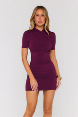 Standards Set Short Sleeve Mini Dress Plum