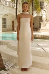 ELSA STRAPLESS SCARF MAXI DRESS - IVORY