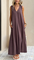 Aliah Maxi Dress - Chocolate
