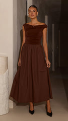 Immy Midi Dress - Brown