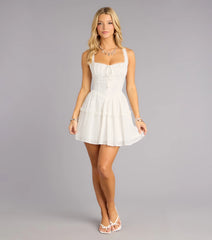 Sweet Plans Eyelet Skater Dress