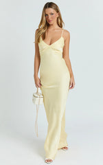 Bias Cut Dress in Lemon