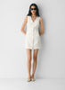 Button-up linen mini dress