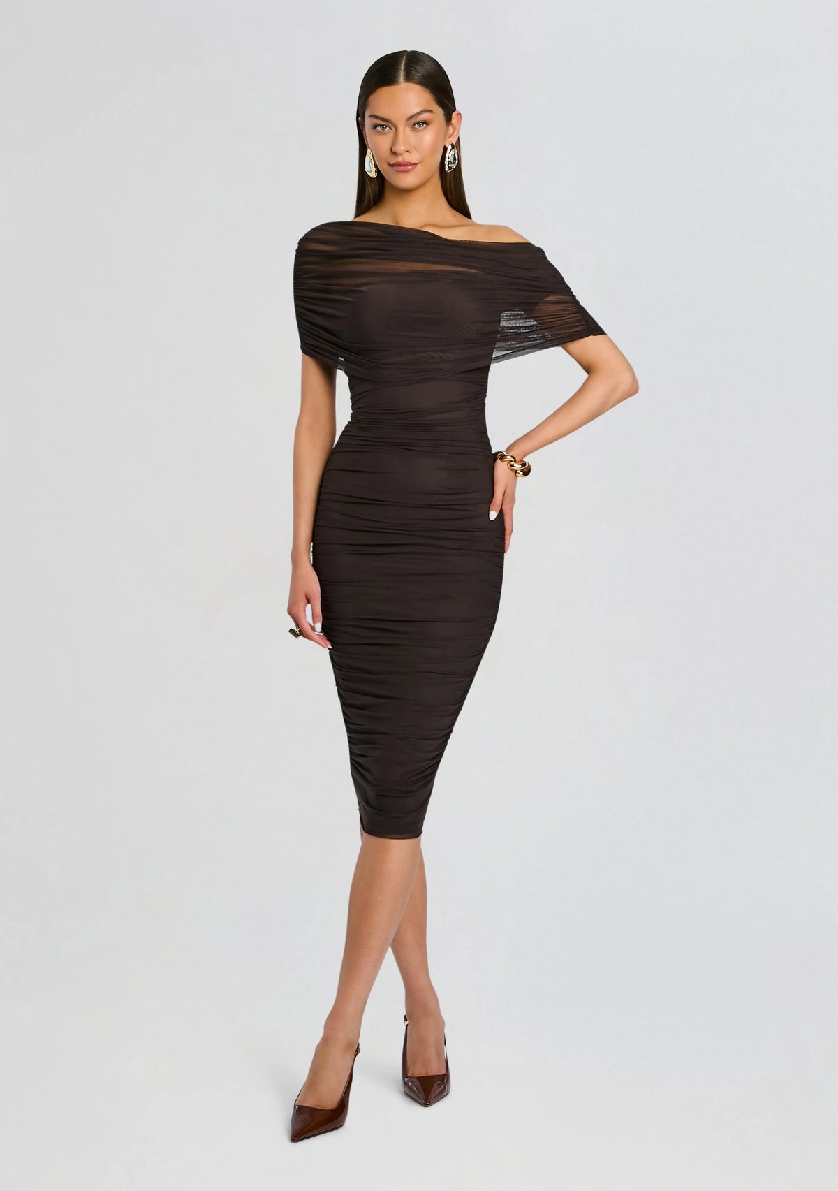 Nyssa Mesh Midi Dress