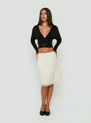 Vallentina V Neck Batwing Long Sleeve Top Black