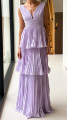 Kaelan Tiered Maxi Dress - Lilac