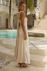 ELSA STRAPLESS SCARF MAXI DRESS - IVORY