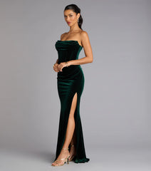 Julia Velvet Corset High Slit Mermaid Dress