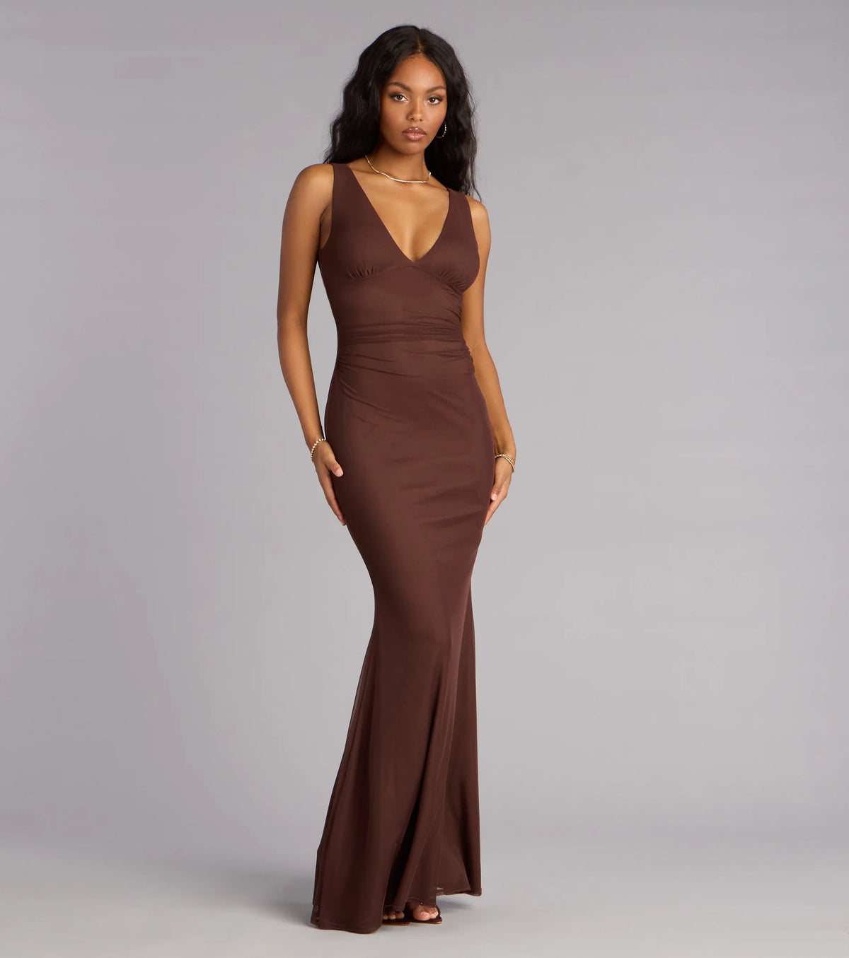 Erica Mesh Open Back Mermaid Formal Dress