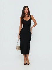 Justina Bandage Midi Dress Black