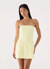 Marta Strapless Mini Dress - Yellow
