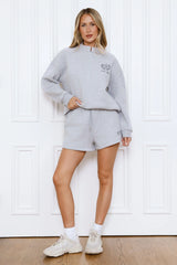 BASE Half Zip Emblem Sweatshirt Grey Marle