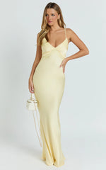 Bias Cut Dress in Lemon