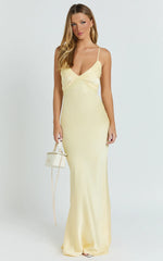 Bias Cut Dress in Lemon