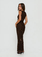 Fionna Floral Maxi Dress Chocolate