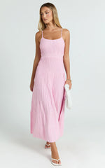 Panelled Knit Dress in Pale Pink