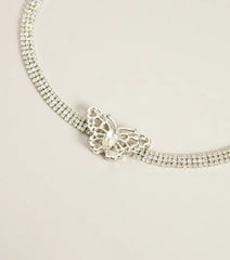 Butterfly Sparkle Rhinestone Choker Necklace