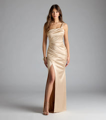 Kathie Formal Satin One-Shoulder Dress
